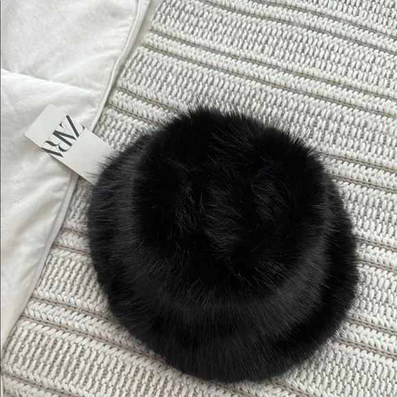 ZARA NWT Faux Fur Hat Black Zara | Accessories | Nwt Zara Hat Faux Fur Black Womens  main image 2